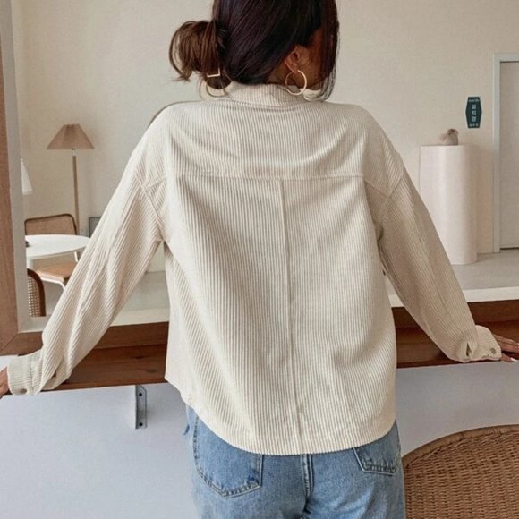 CORDUROY BUTTON DOWN JACKET FALL WINTER STATEMENT - Picture 6 of 7